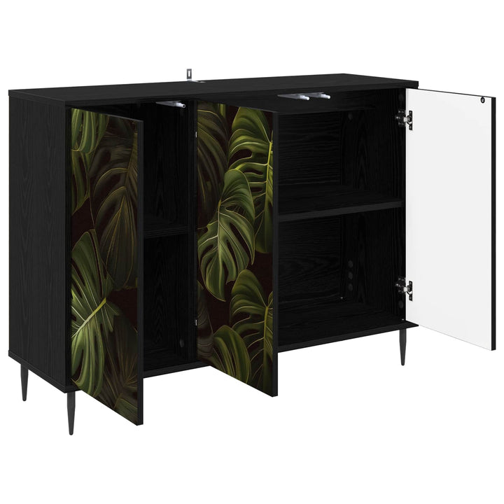 Sideboard ELBURG Sort eg 102 x 33 x 76 cm Konstrueret træ