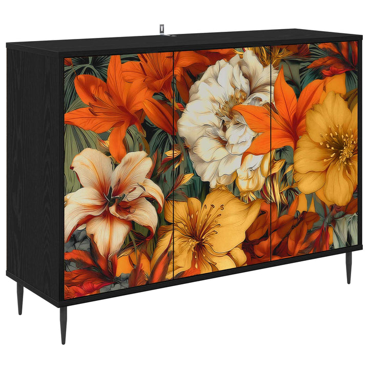 Sideboard GENNEP Sort eg 102 x 33 x 76 cm Konstrueret træ
