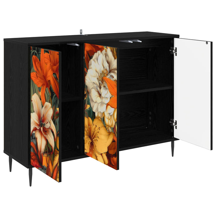 Sideboard GENNEP Sort eg 102 x 33 x 76 cm Konstrueret træ