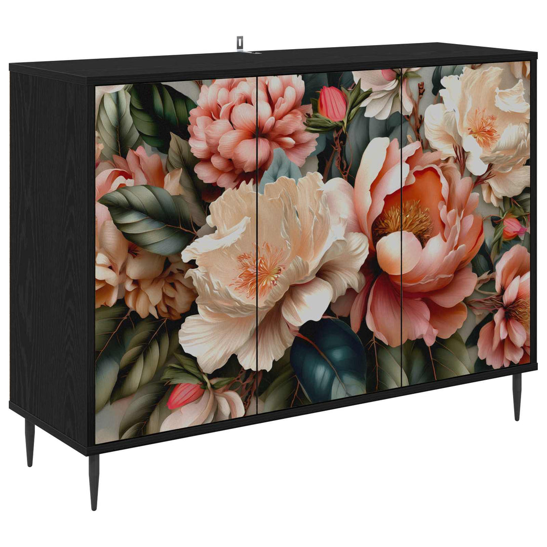 Sideboard BORNE Sort eg 102 x 33 x 76 cm Konstrueret træ