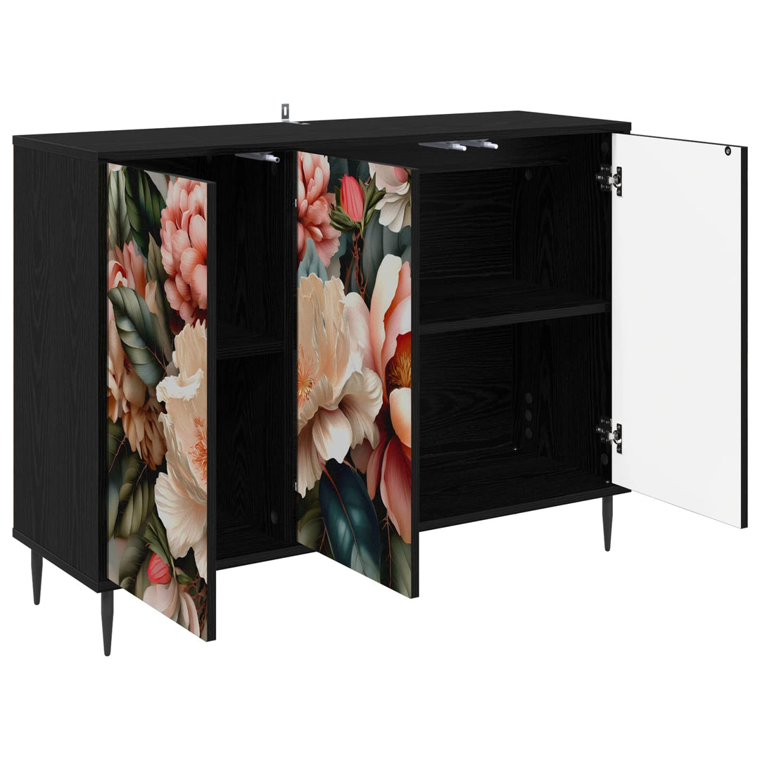 Sideboard BORNE Sort eg 102 x 33 x 76 cm Konstrueret træ