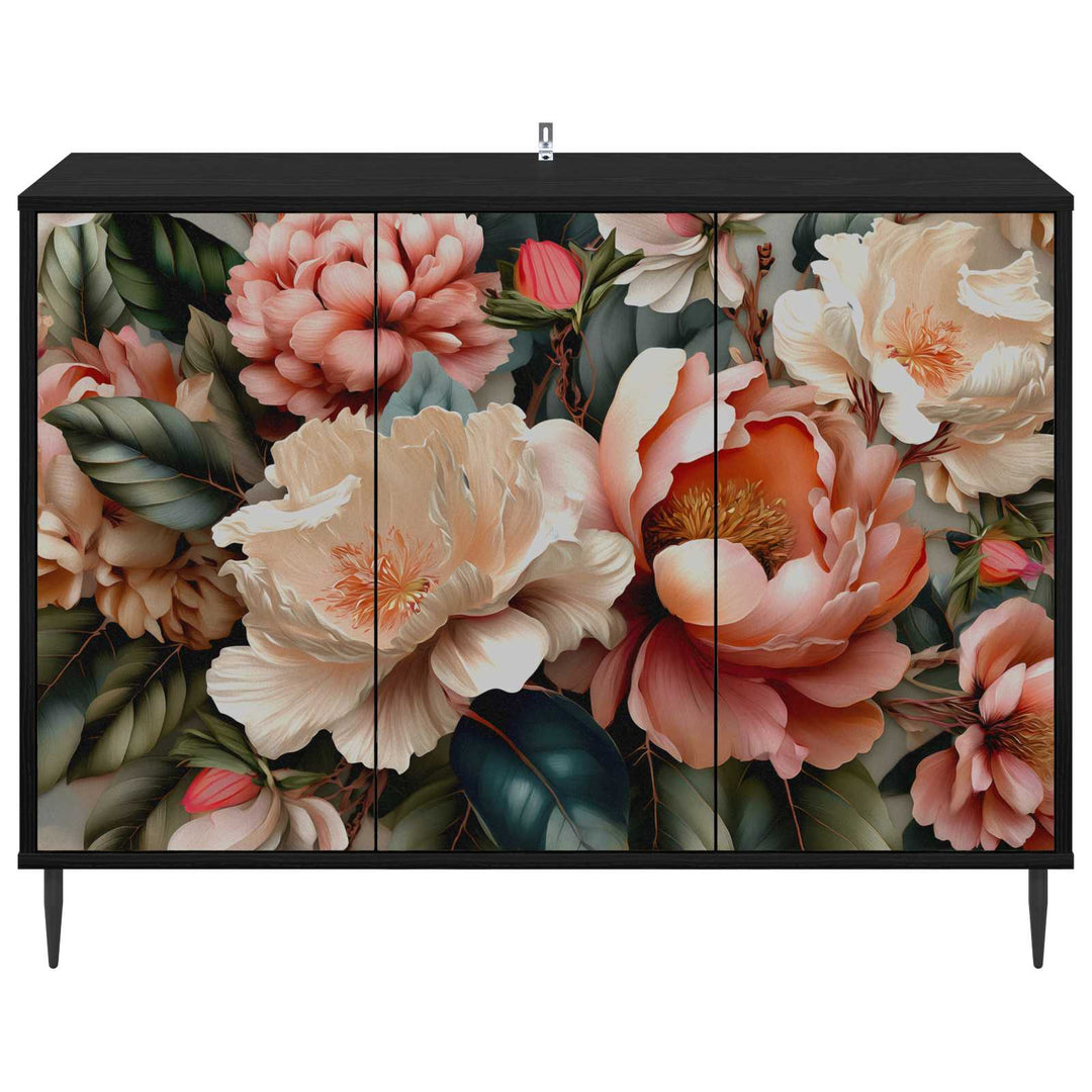 Sideboard BORNE Sort eg 102 x 33 x 76 cm Konstrueret træ