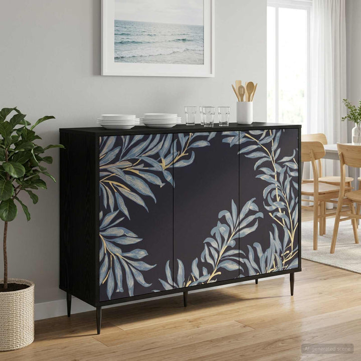 Sideboard DOKKUM Sort eg 102 x 33 x 76 cm Konstrueret træ