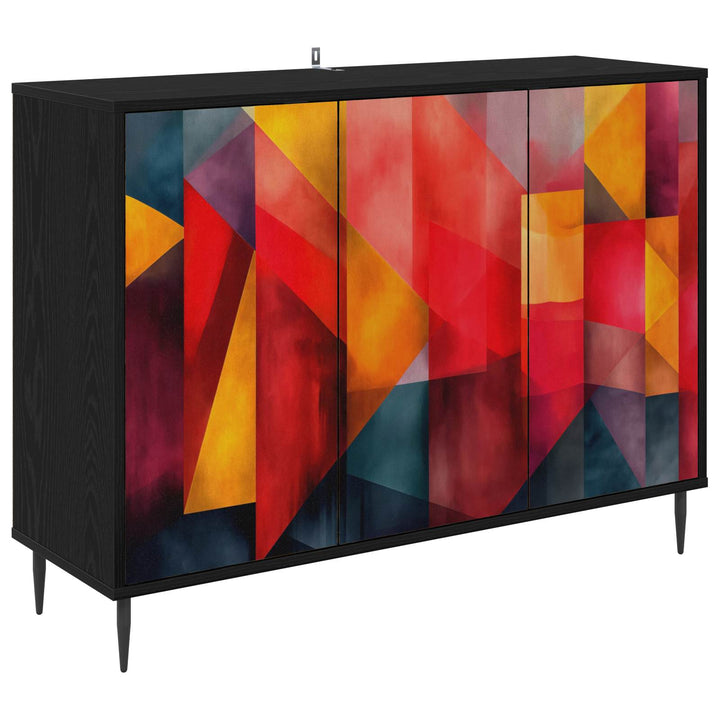 Sideboard HEESCH Sort eg 102 x 33 x 76 cm Konstrueret træ
