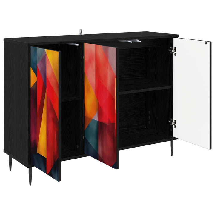 Sideboard HEESCH Sort eg 102 x 33 x 76 cm Konstrueret træ