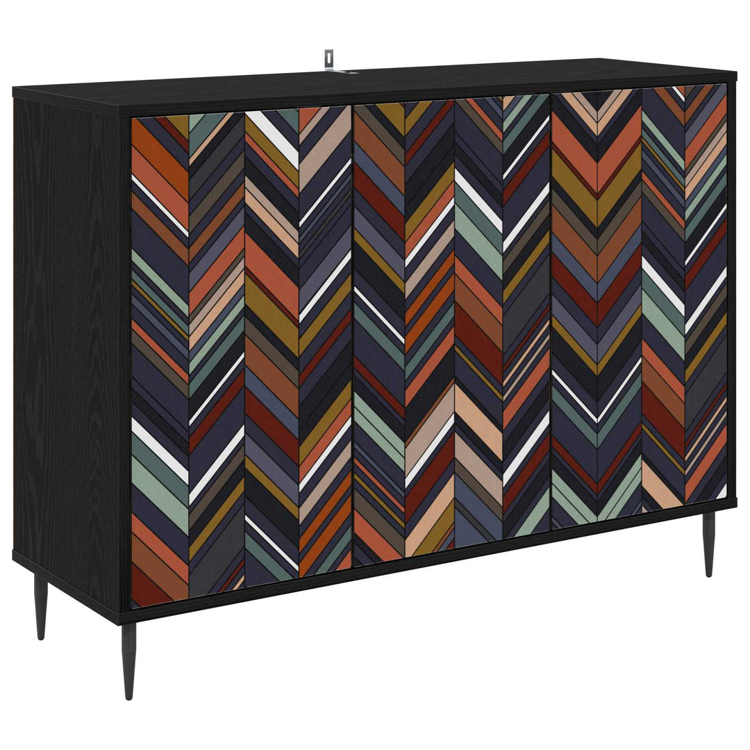 Sideboard OMMEN Sort eg 102 x 33 x 76 cm Konstrueret træ