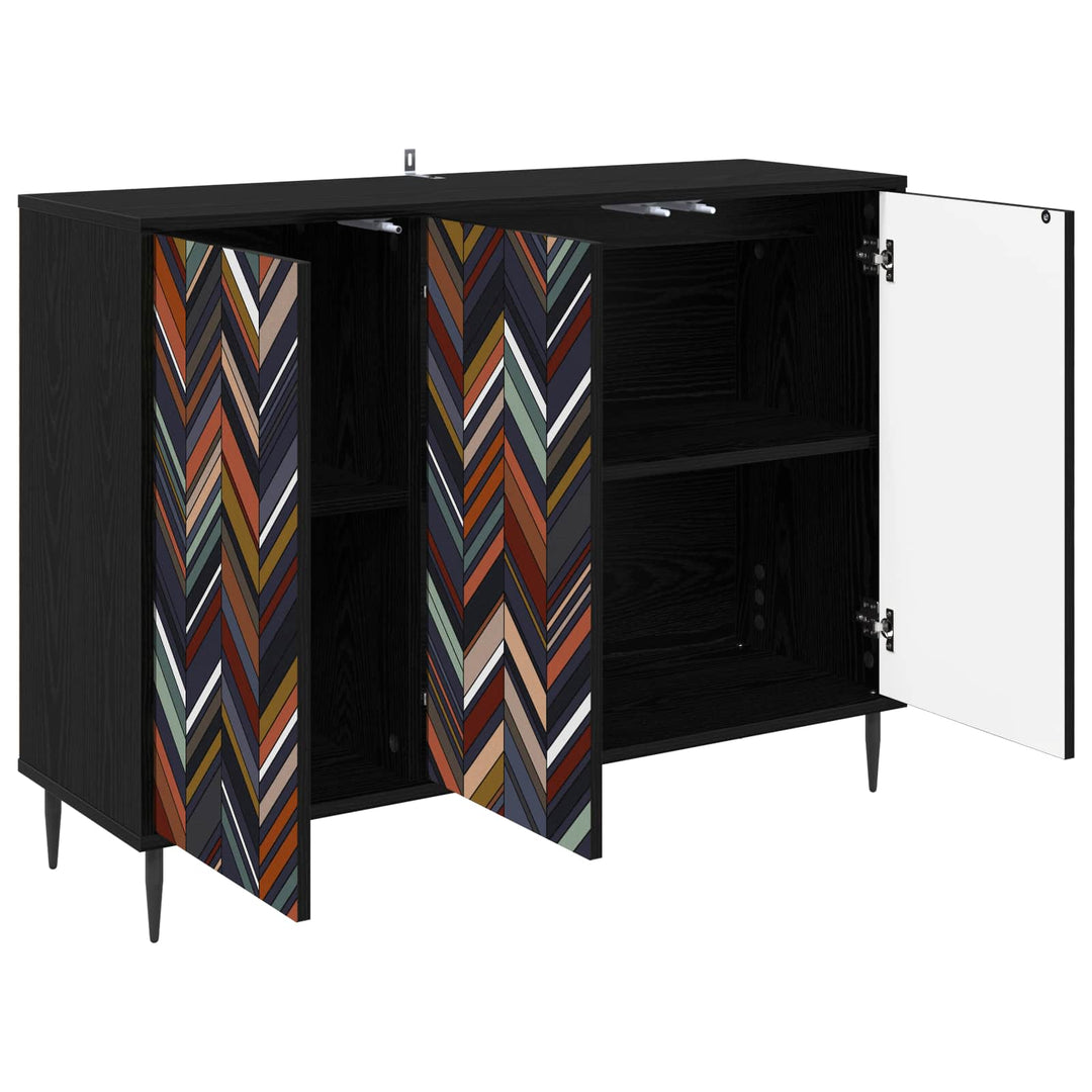 Sideboard OMMEN Sort eg 102 x 33 x 76 cm Konstrueret træ