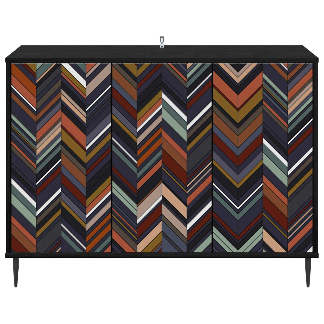 Sideboard OMMEN Sort eg 102 x 33 x 76 cm Konstrueret træ