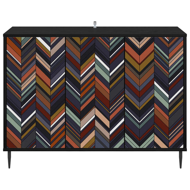 Sideboard OMMEN Sort eg 102 x 33 x 76 cm Konstrueret træ