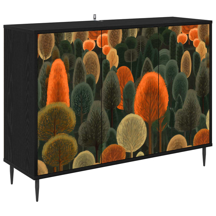 Sideboard ZAANDAM Sort eg 102 x 33 x 76 cm Konstrueret træ