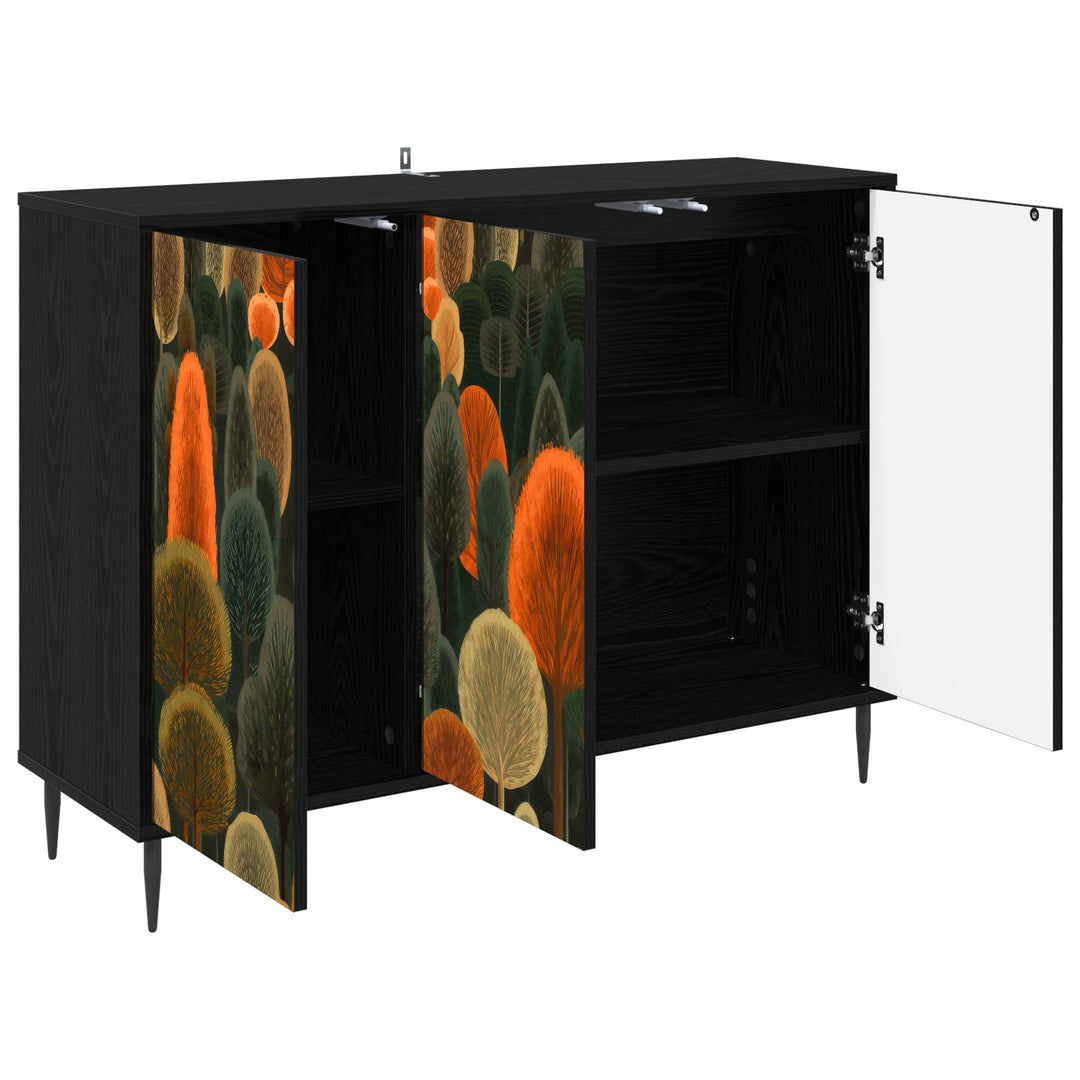 Sideboard ZAANDAM Sort eg 102 x 33 x 76 cm Konstrueret træ