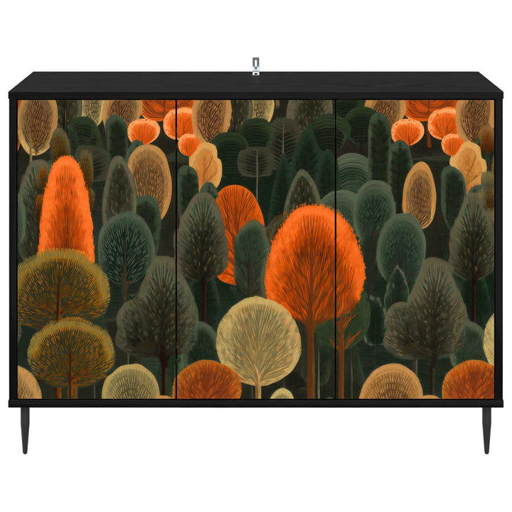 Sideboard ZAANDAM Sort eg 102 x 33 x 76 cm Konstrueret træ
