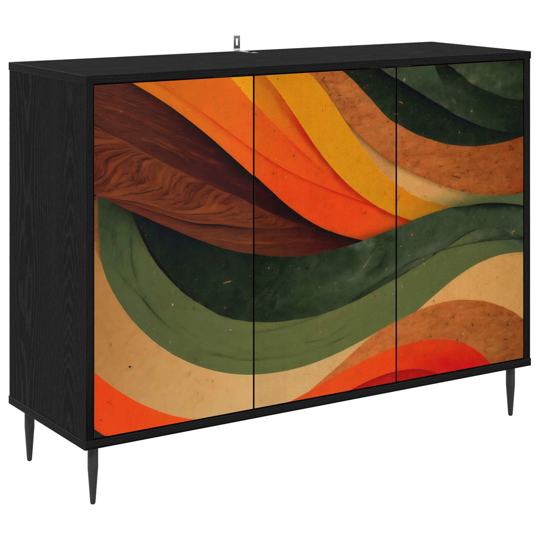 Sideboard BONN Sort eg 102 x 33 x 76 cm Konstrueret træ