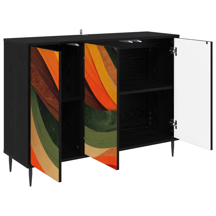 Sideboard BONN Sort eg 102 x 33 x 76 cm Konstrueret træ