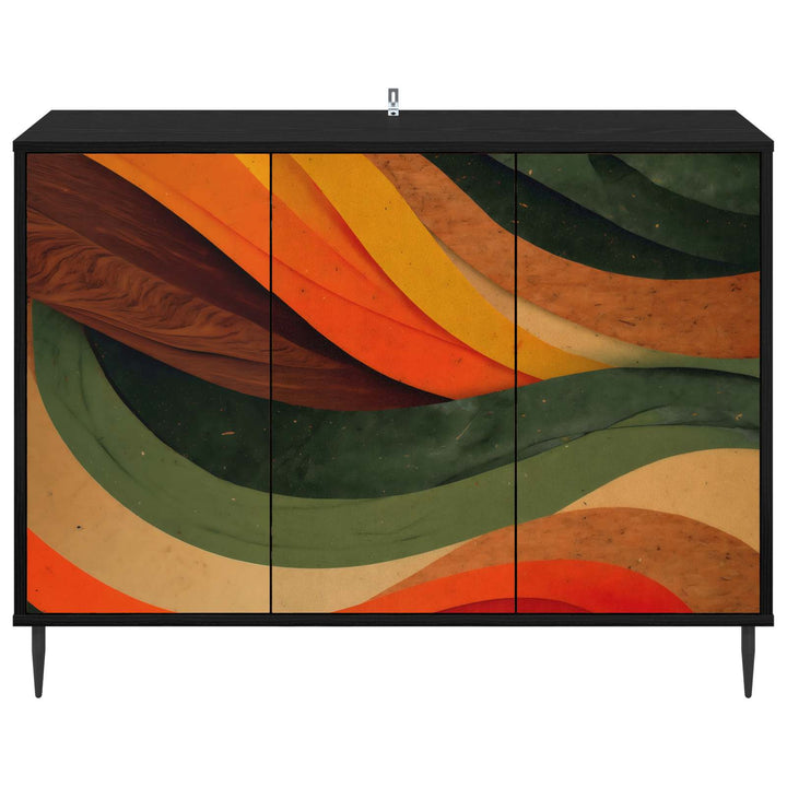 Sideboard BONN Sort eg 102 x 33 x 76 cm Konstrueret træ