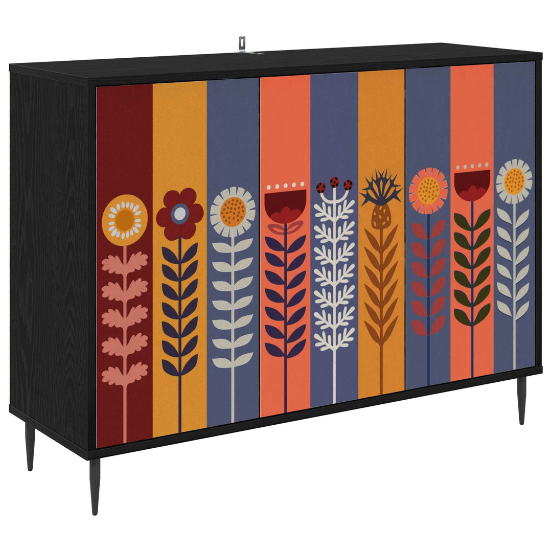 Sideboard ESSEN Sort eg 102 x 33 x 76 cm Konstrueret træ