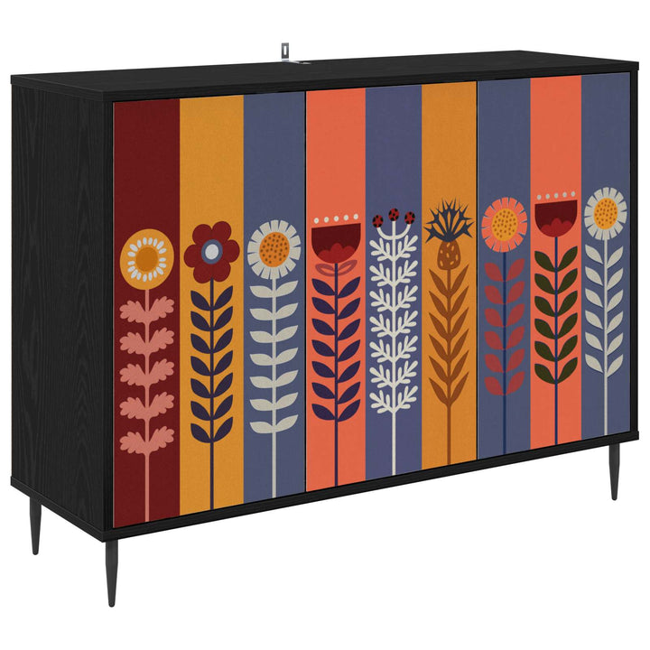 Sideboard ESSEN Sort eg 102 x 33 x 76 cm Konstrueret træ