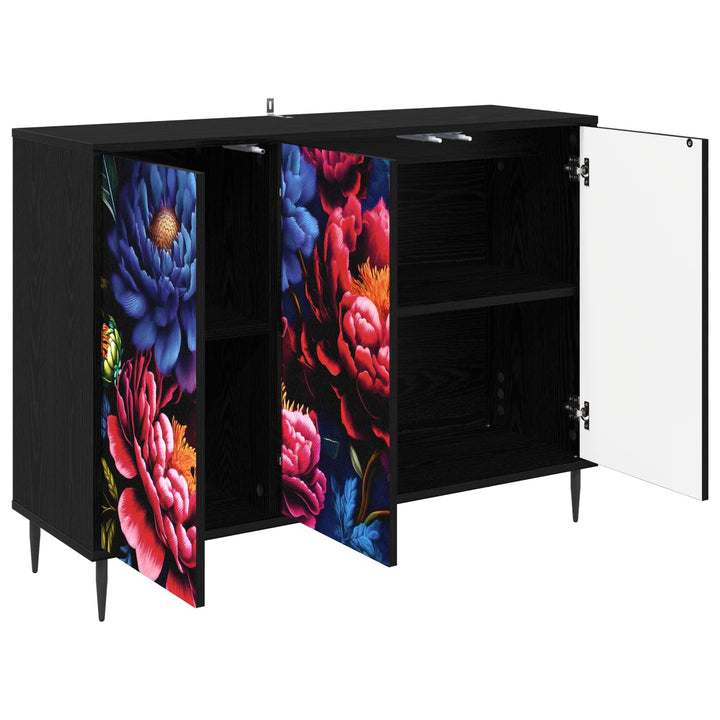 Sideboard KIEL Sort eg 102 x 33 x 76 cm Konstrueret træ