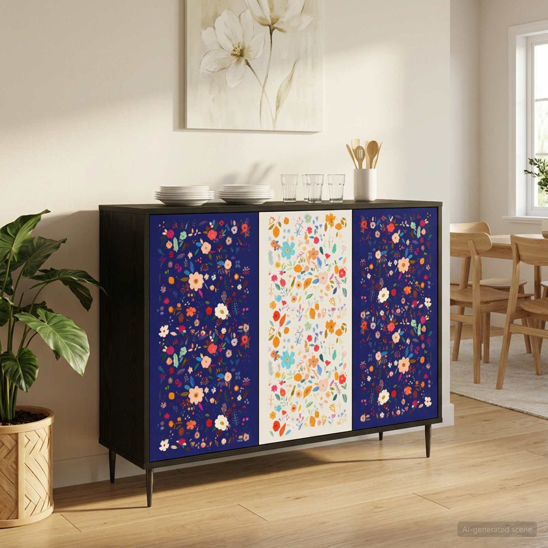 Sideboard MAINZ Sort eg 102 x 33 x 76 cm Konstrueret træ