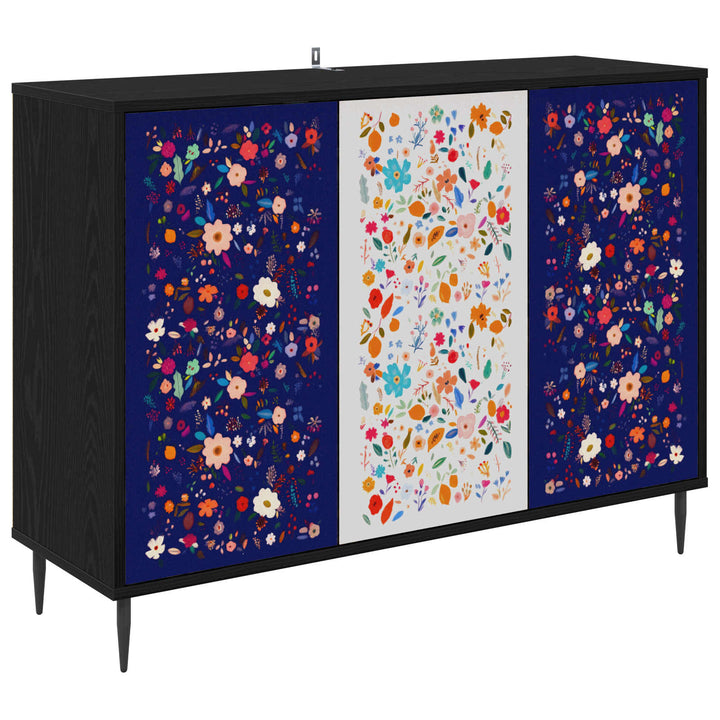 Sideboard MAINZ Sort eg 102 x 33 x 76 cm Konstrueret træ