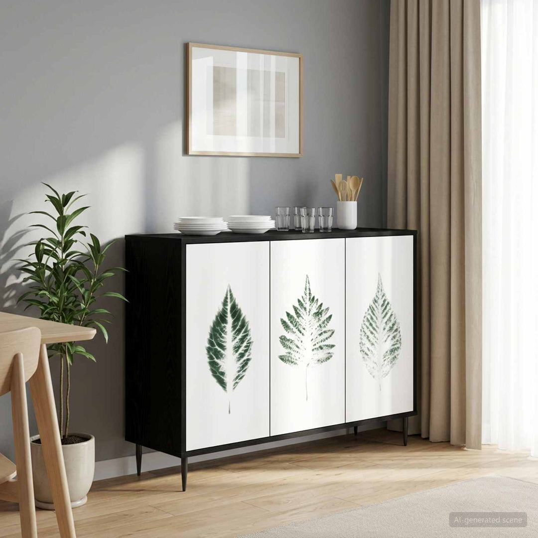 Sideboard HANAU Sort eg 102 x 33 x 76 cm Konstrueret træ