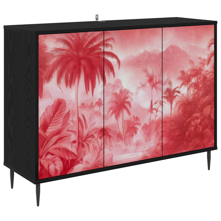 Sideboard AACHEN Sort eg 102 x 33 x 76 cm Konstrueret træ