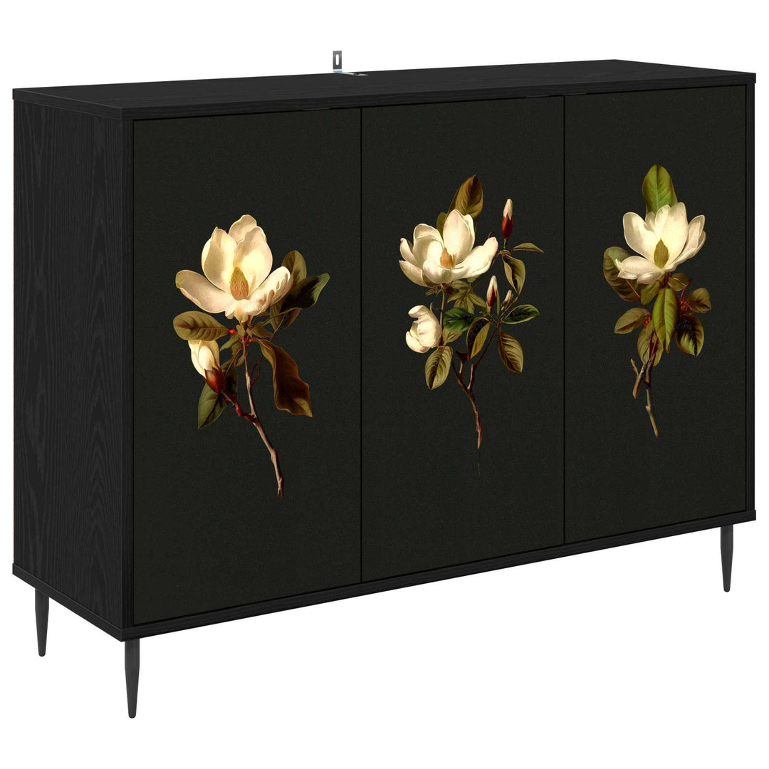 Sideboard BREMEN Sort eg 102 x 33 x 76 cm Konstrueret træ