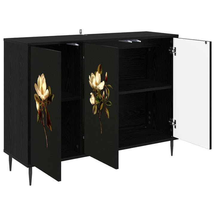 Sideboard BREMEN Sort eg 102 x 33 x 76 cm Konstrueret træ