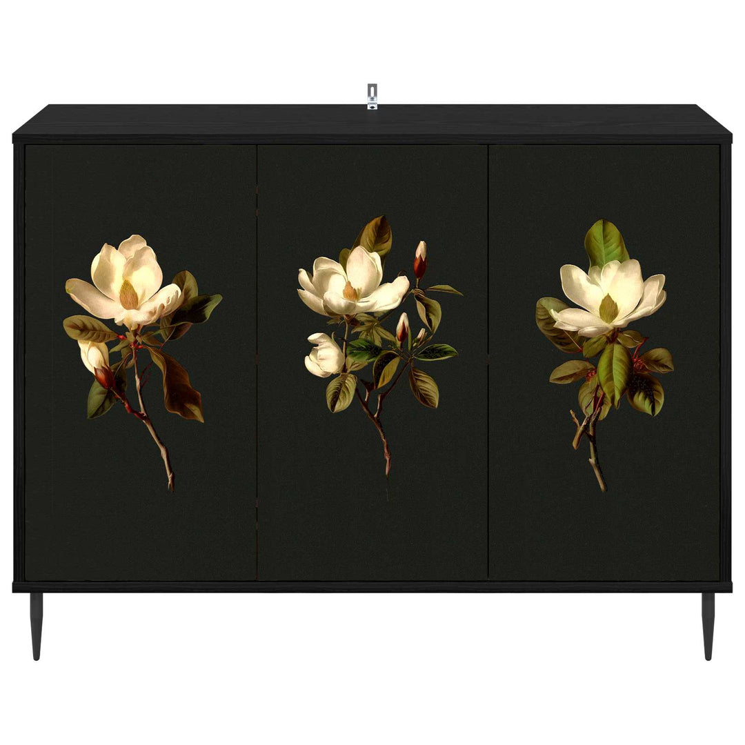 Sideboard BREMEN Sort eg 102 x 33 x 76 cm Konstrueret træ