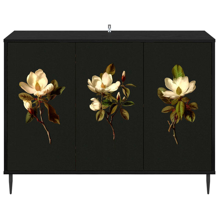 Sideboard BREMEN Sort eg 102 x 33 x 76 cm Konstrueret træ