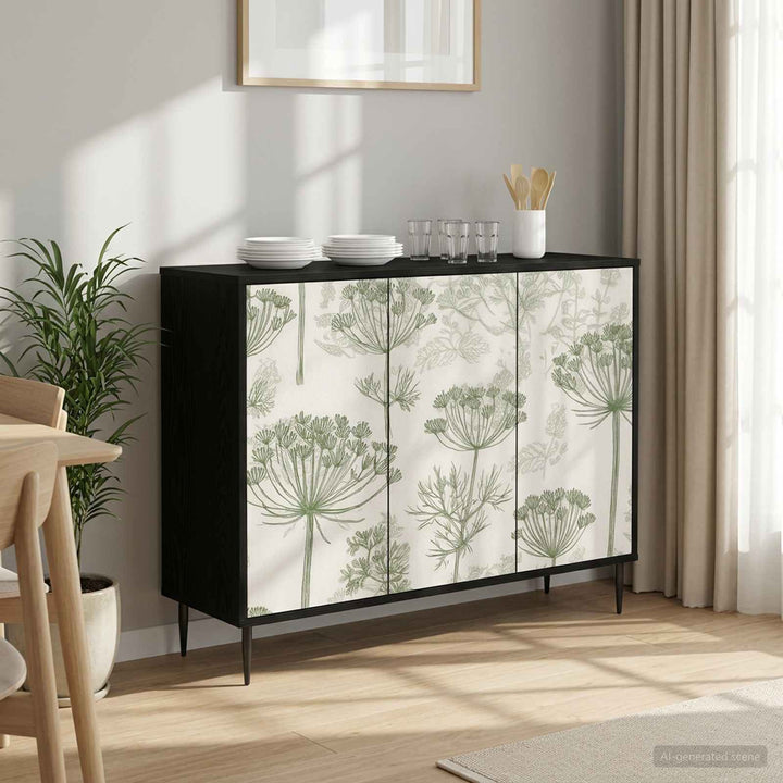 Sideboard GOTHA Sort eg 102 x 33 x 76 cm Konstrueret træ