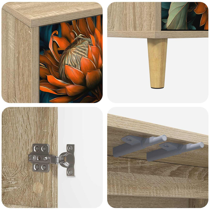 TV-skab LOCHEM 69 x 33 x 50 cm Sonoma-eg Konstrueret træ