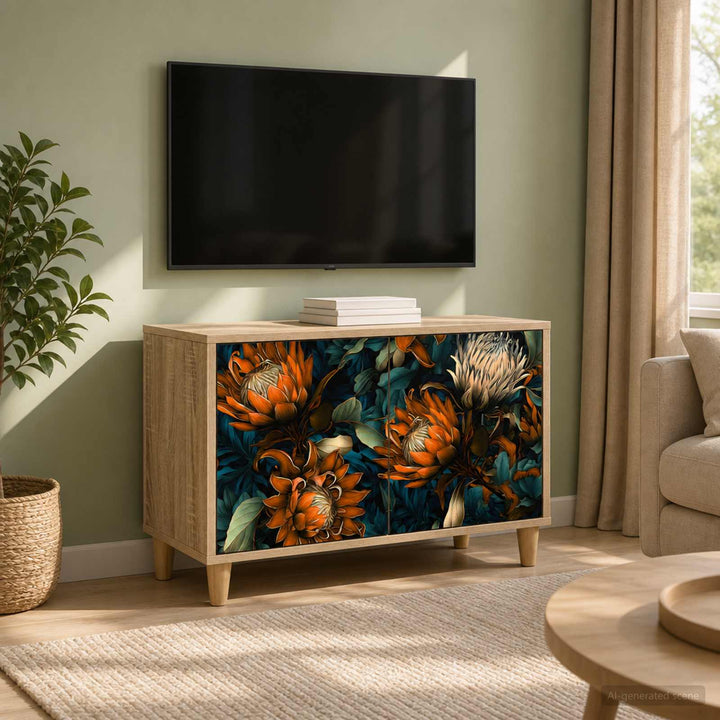 TV-skab LOCHEM 69 x 33 x 50 cm Sonoma-eg Konstrueret træ