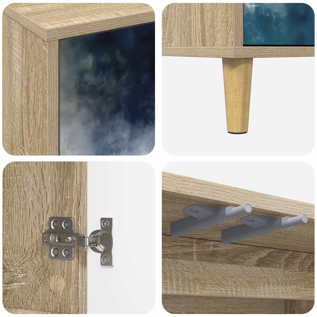 TV-skab RAALTE 69 x 33 x 50 cm Sonoma-eg Konstrueret træ
