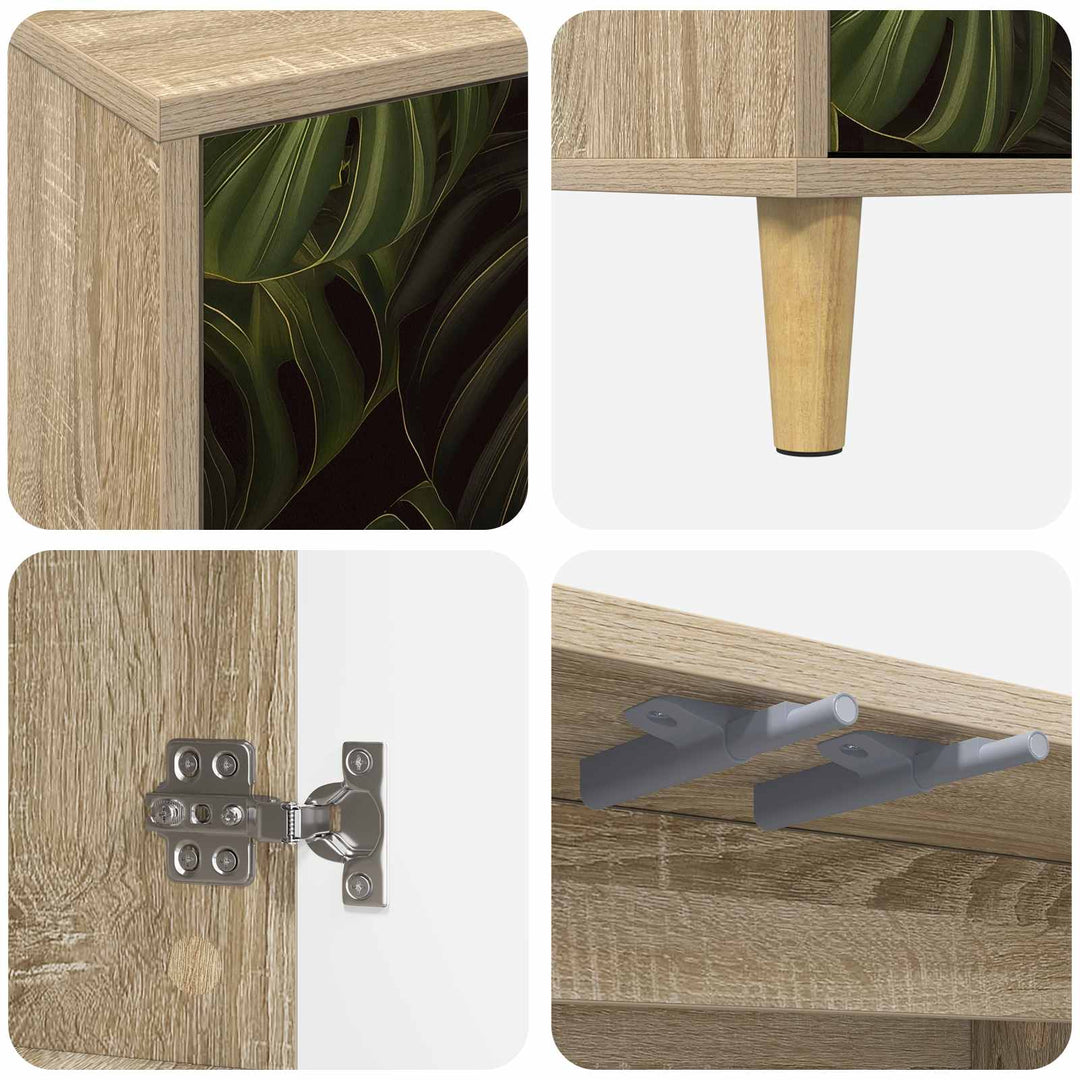 TV-skab ELBURG 69 x 33 x 50 cm Sonoma-eg Konstrueret træ