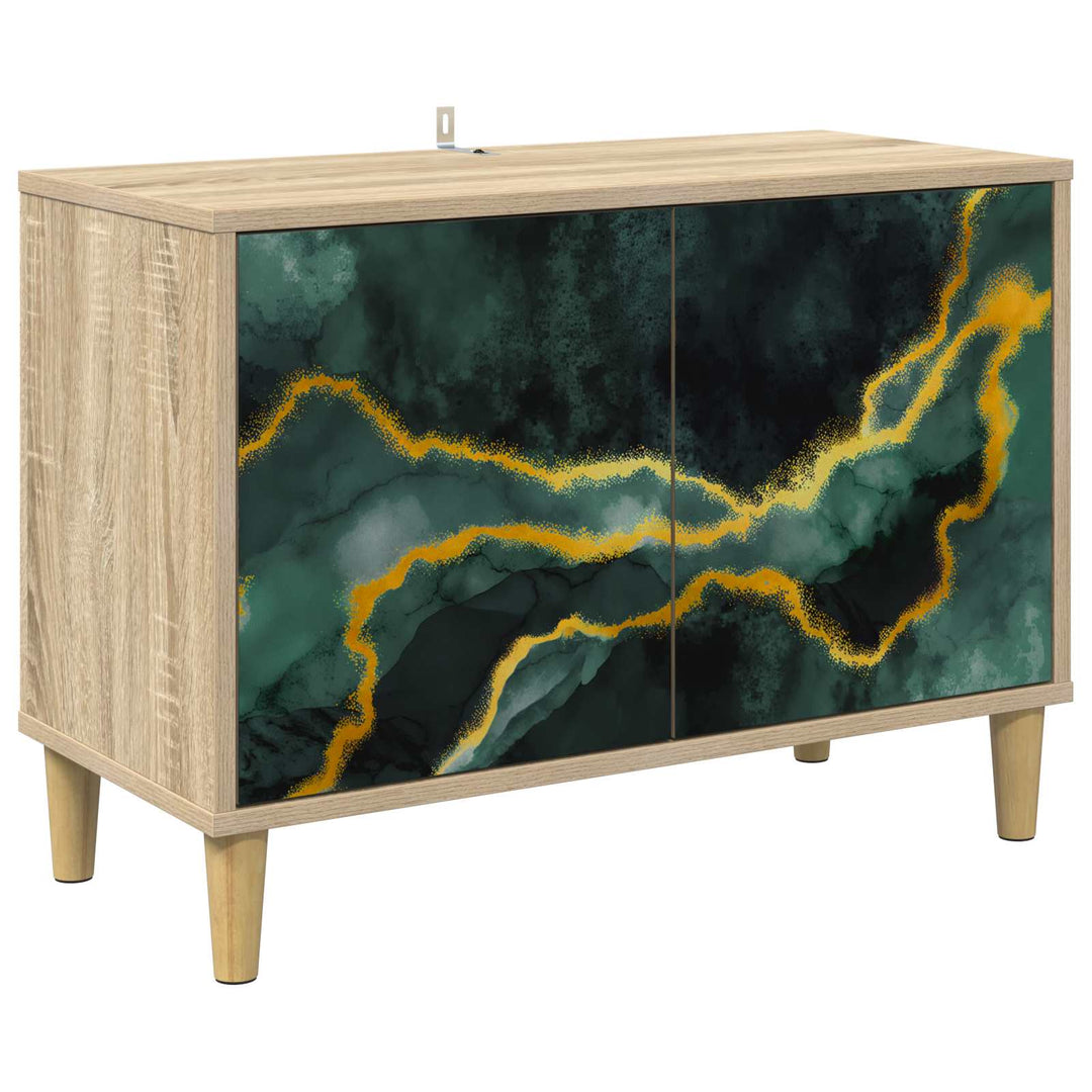 TV-skab WIJHE 69 x 33 x 50 cm Sonoma-eg Konstrueret træ