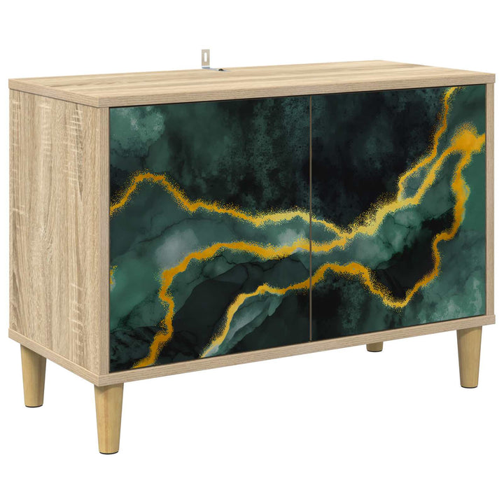 TV-skab WIJHE 69 x 33 x 50 cm Sonoma-eg Konstrueret træ