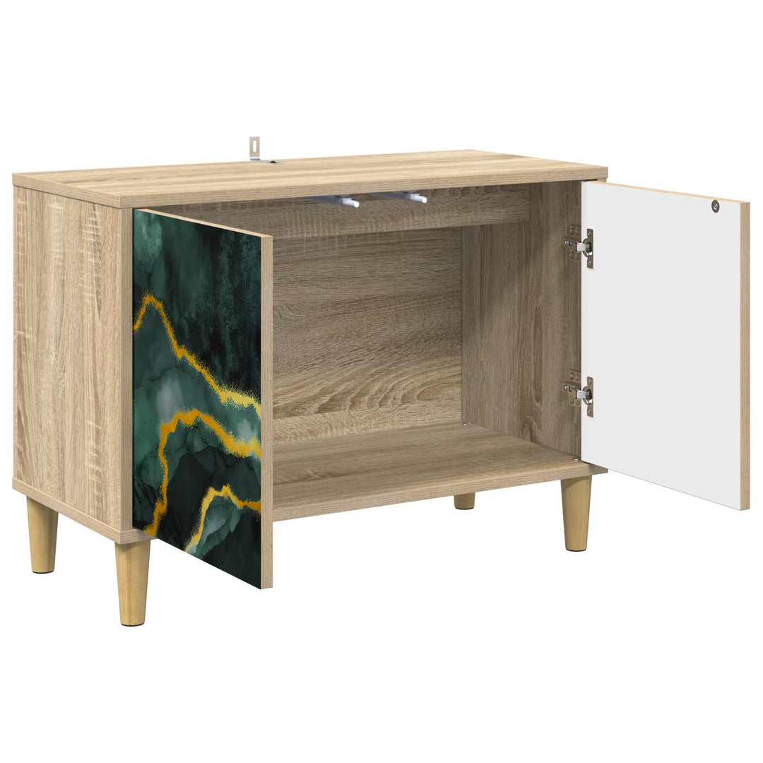 TV-skab WIJHE 69 x 33 x 50 cm Sonoma-eg Konstrueret træ