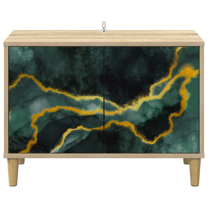 TV-skab WIJHE 69 x 33 x 50 cm Sonoma-eg Konstrueret træ
