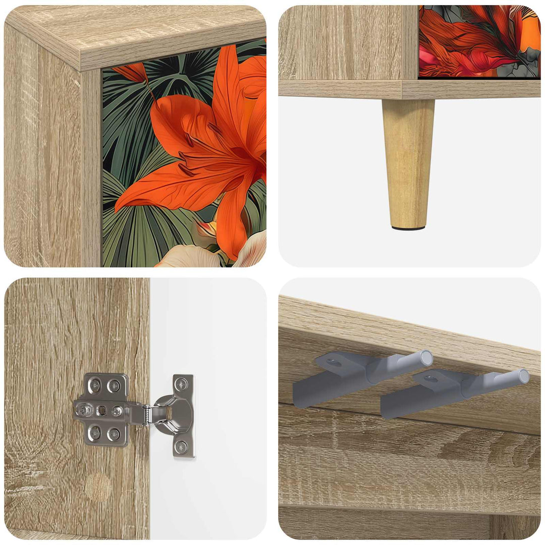 TV-skab GENNEP 69 x 33 x 50 cm Sonoma-eg Konstrueret træ