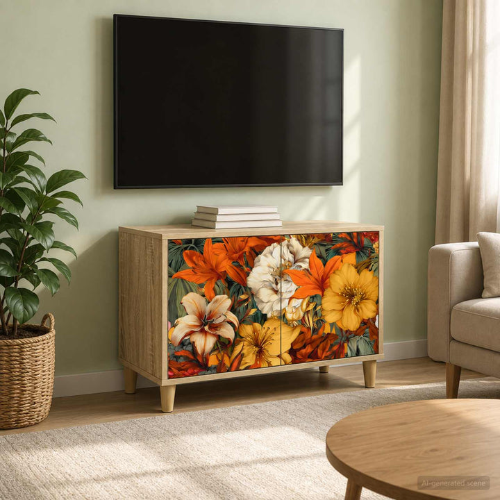 TV-skab GENNEP 69 x 33 x 50 cm Sonoma-eg Konstrueret træ