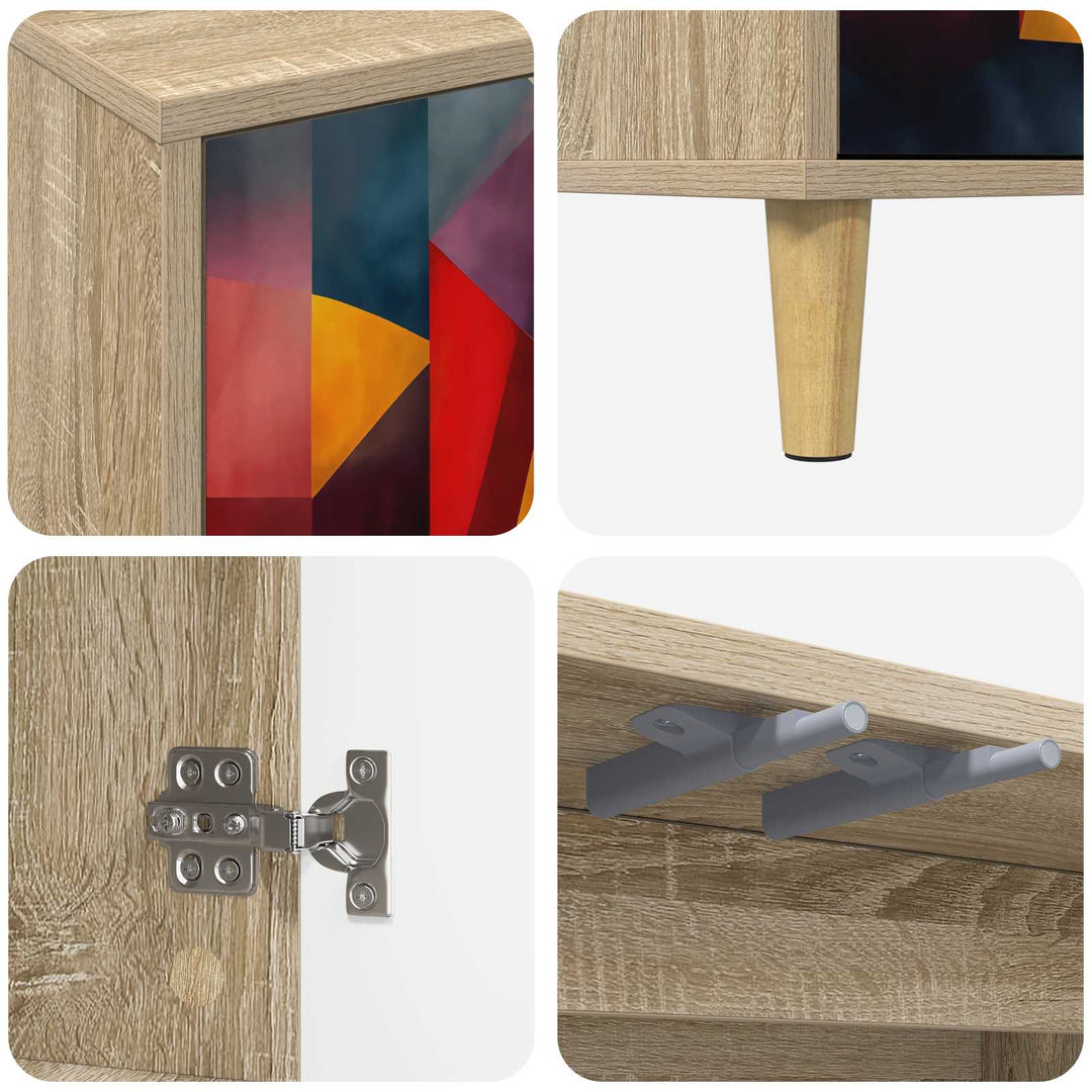 TV-skab HEESCH 69 x 33 x 50 cm Sonoma-eg Konstrueret træ