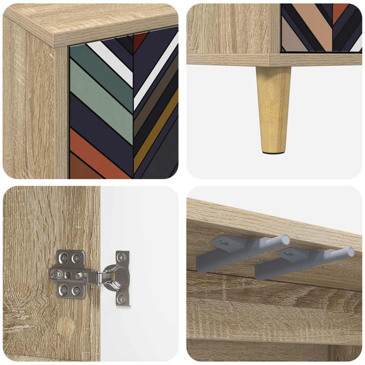 TV-skab OMMEN 69 x 33 x 50 cm Sonoma-eg Konstrueret træ