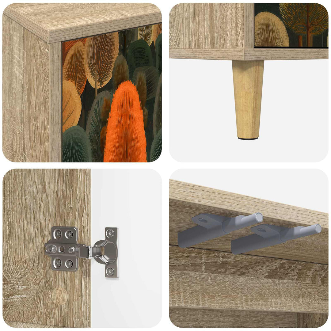 TV-skab ZAANDAM 69 x 33 x 50 cm Sonoma-eg Konstrueret træ