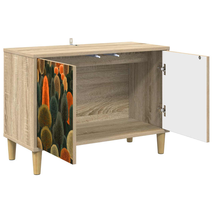 TV-skab ZAANDAM 69 x 33 x 50 cm Sonoma-eg Konstrueret træ