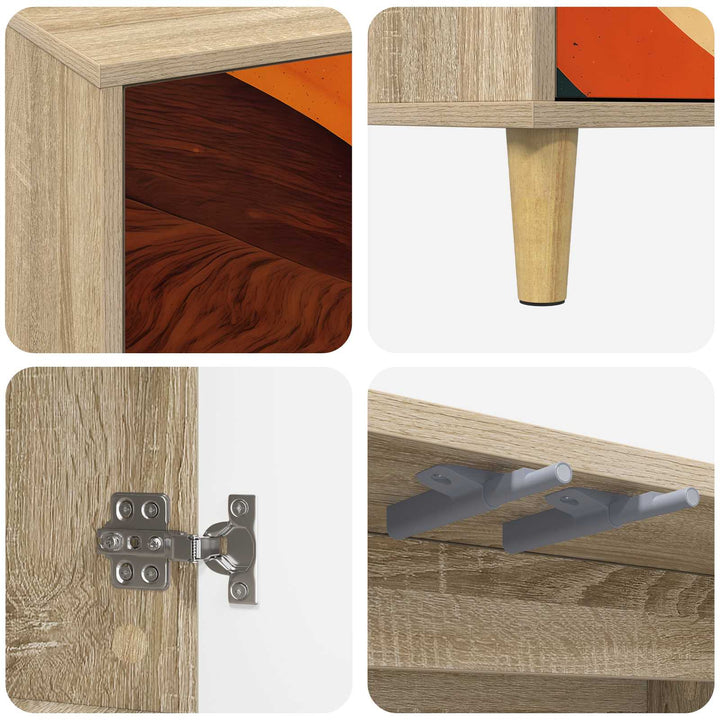 TV-skab BONN 69 x 33 x 50 cm Sonoma-eg Konstrueret træ