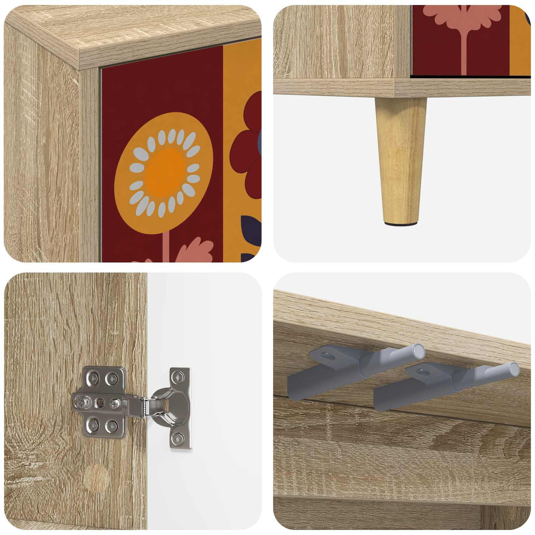 TV-skab ESSEN 69 x 33 x 50 cm Sonoma-eg Konstrueret træ