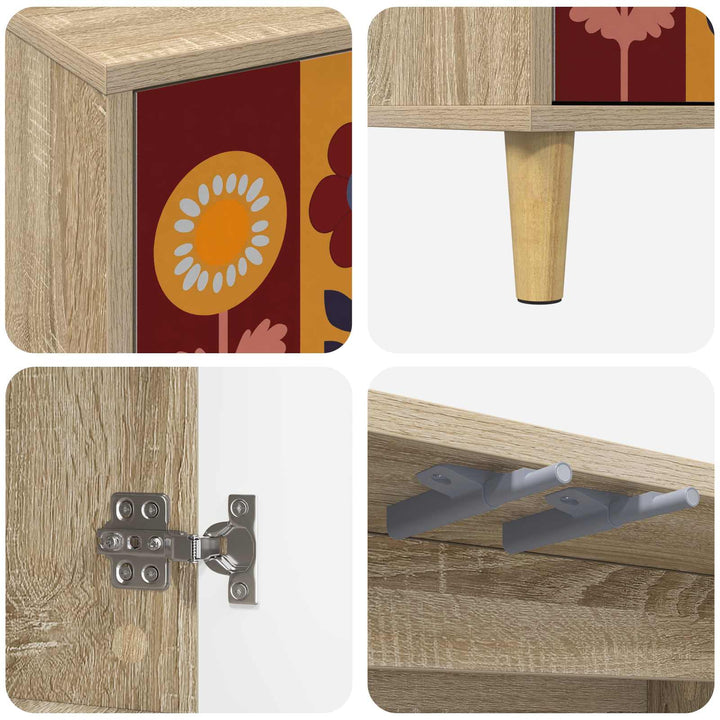 TV-skab ESSEN 69 x 33 x 50 cm Sonoma-eg Konstrueret træ