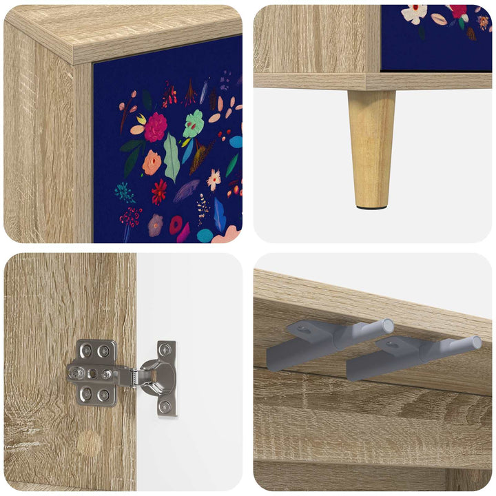 TV-skab MAINZ 69 x 33 x 50 cm Sonoma-eg Konstrueret træ