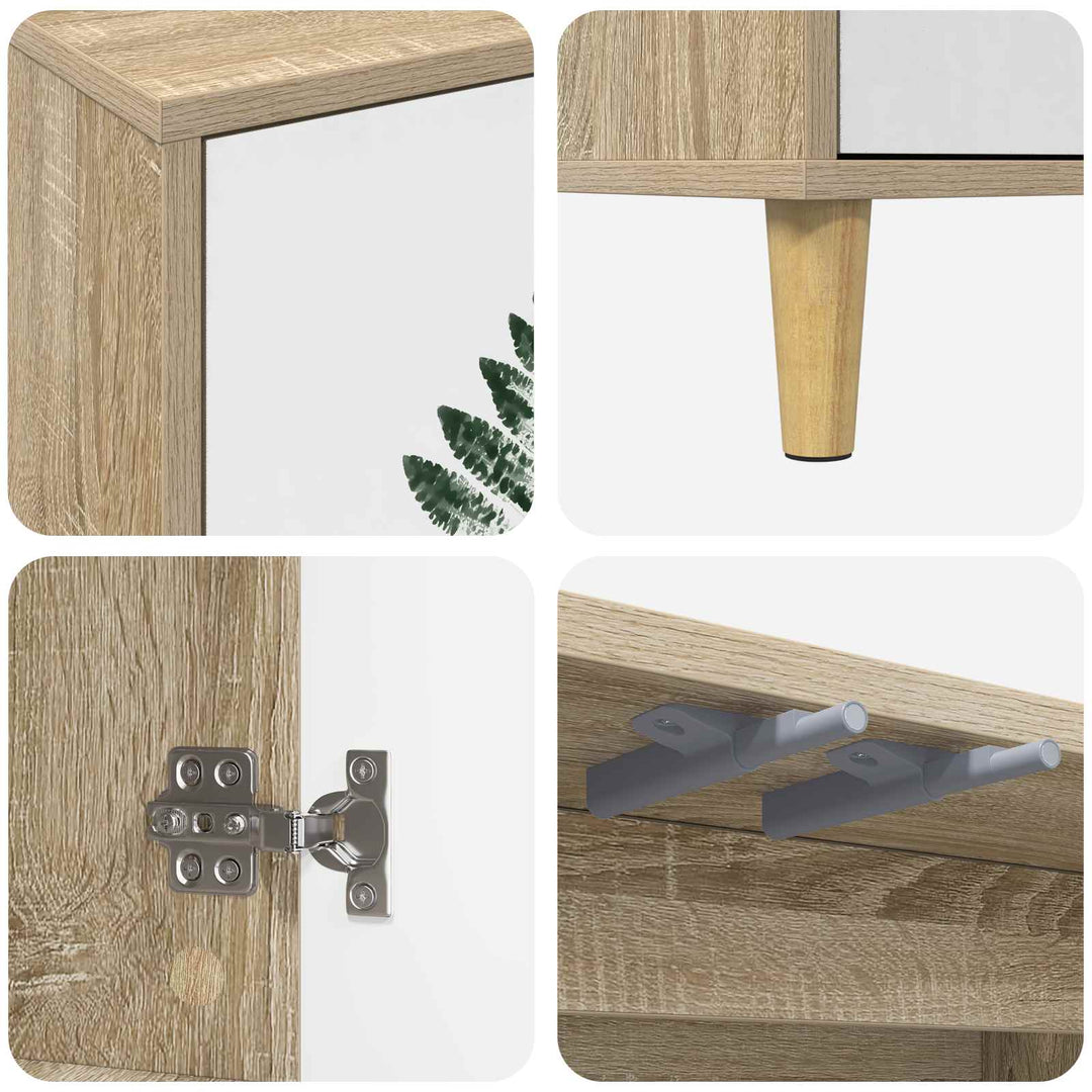 TV-skab HANAU 69 x 33 x 50 cm Sonoma-eg Konstrueret træ